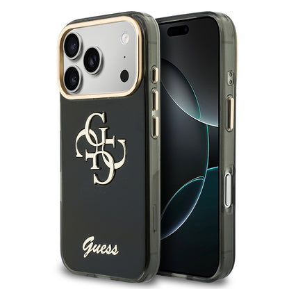 Apple iPhone 18 Pro Kılıf Guess Orjinal Lisanslı Yazı ve 4G Büyük Metal Logolu Silikon Kapak
