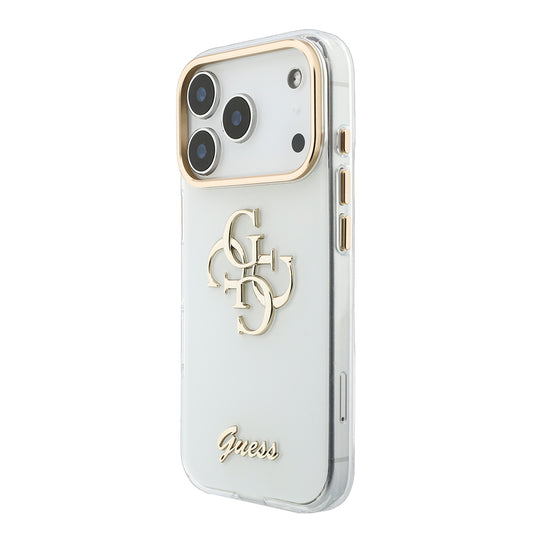 Apple iPhone 18 Pro Kılıf Guess Orjinal Lisanslı Yazı ve 4G Büyük Metal Logolu Silikon Kapak