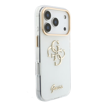 Apple iPhone 18 Pro Kılıf Guess Orjinal Lisanslı Yazı ve 4G Büyük Metal Logolu Silikon Kapak