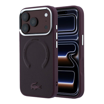 Apple iPhone 18 Pro Kılıf Lacoste Orjinal Lisanslı M-safe Şarj Özellikli Lenglen Icon Metal Logolu Kapak