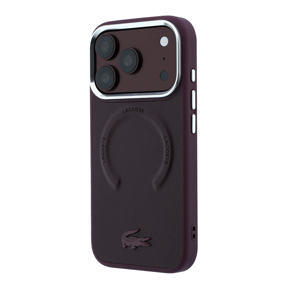 Apple iPhone 18 Pro Kılıf Lacoste Orjinal Lisanslı M-safe Şarj Özellikli Lenglen Icon Metal Logolu Kapak