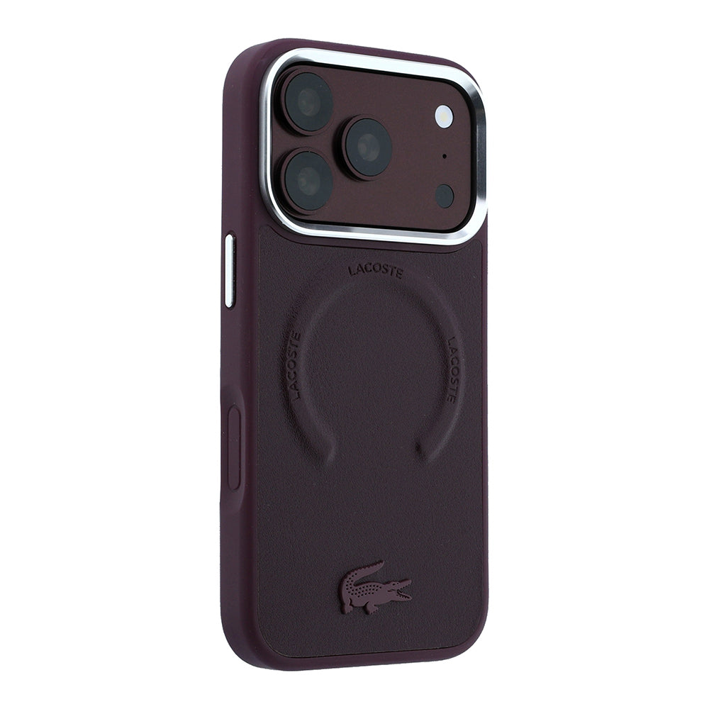 Apple iPhone 18 Pro Kılıf Lacoste Orjinal Lisanslı M-safe Şarj Özellikli Lenglen Icon Metal Logolu Kapak