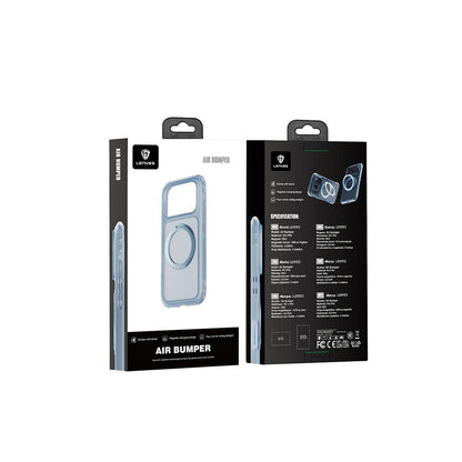 Apple iPhone 18 Pro Kılıf Lenyes Air Bumper Serisi M-safe Şarj Özellikli Airbag Tasarımlı Standlı Kapak