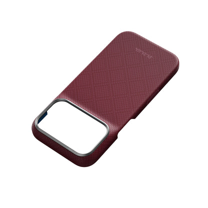 Apple iPhone 18 Pro Kılıf M-safe Şarj Özellikli Aramid Karbon Fiber Pitaka Argyle Serisi Kapak