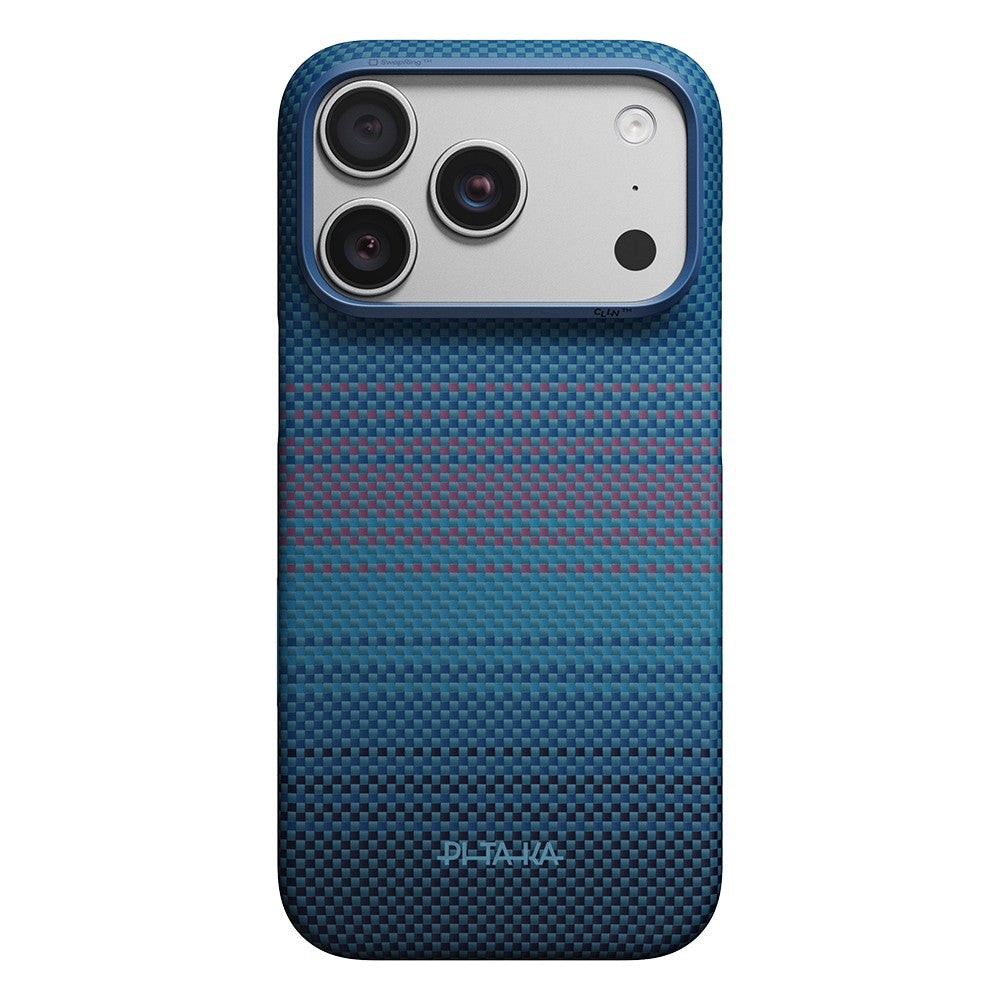 Apple iPhone 18 Pro Kılıf M-safe Şarj Özellikli Aramid Karbon Fiber Pitaka Moonrise 2.0 Nights Serisi Kapak