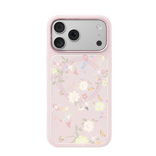 Apple iPhone 18 Pro Kılıf M-safe Şarj Özellikli Çiçek Tasarımlı Mutural Flower Serisi Kapak