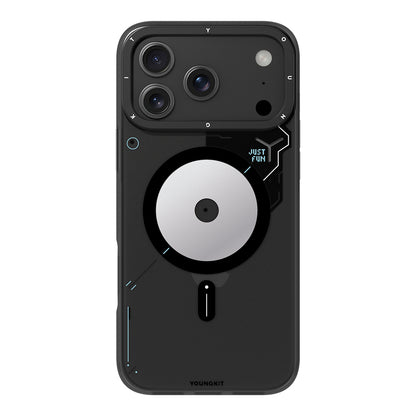 Apple iPhone 18 Pro Kılıf M-safe Şarj Özellikli Disk Desenli Youngkit Disc Battle Kapak