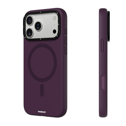 Apple iPhone 18 Pro Kılıf M-safe Şarj Özellikli Kamera Standlı Youngkit Bitty Cream Kapak