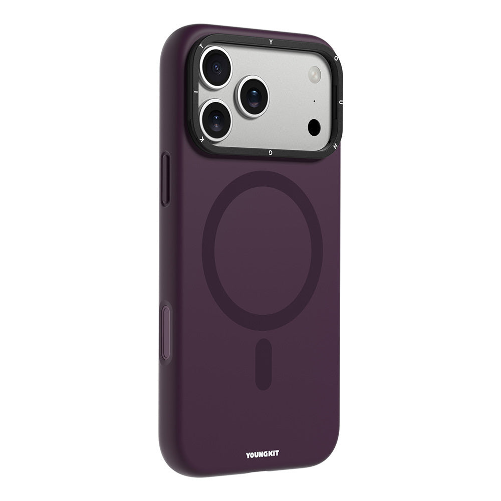 Apple iPhone 18 Pro Kılıf M-safe Şarj Özellikli Kamera Standlı Youngkit Bitty Cream Kapak