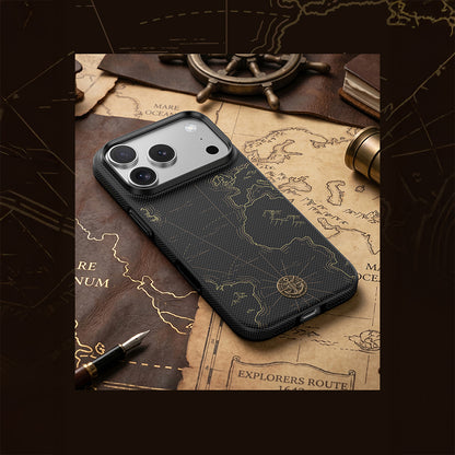 Apple iPhone 18 Pro Kılıf M-safe Şarj Özellikli Karbon Fiber Tasarımlı Benks ArmorEdge Air Navigator Kevlar Kapak