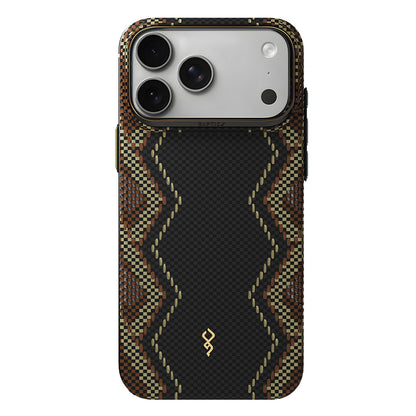 Apple iPhone 18 Pro Kılıf M-safe Şarj Özellikli Raptic Aramid Skin Scepter Serisi Karbon Kapak