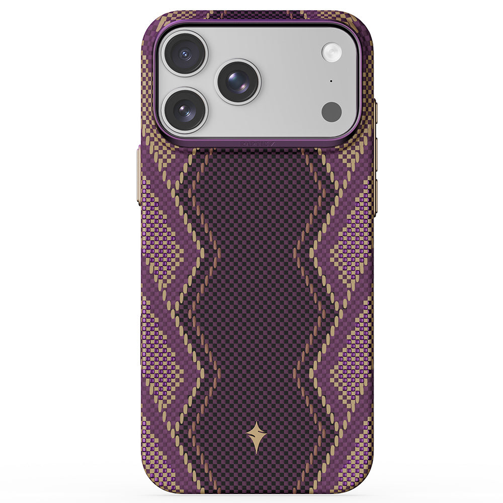 Apple iPhone 18 Pro Kılıf M-safe Şarj Özellikli Raptic Aramid Skin Scepter Serisi Karbon Kapak