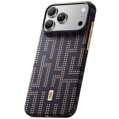 Apple iPhone 18 Pro Kılıf M-safe Şarj Özellikli Raptic Aramid Skin Serisi Karbon Kapak