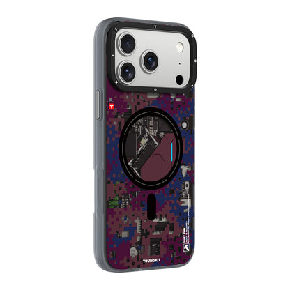 Apple iPhone 18 Pro Kılıf M-Safe Şarj Özellikli Youngkit Camouflage Sykell Serisi Kapak