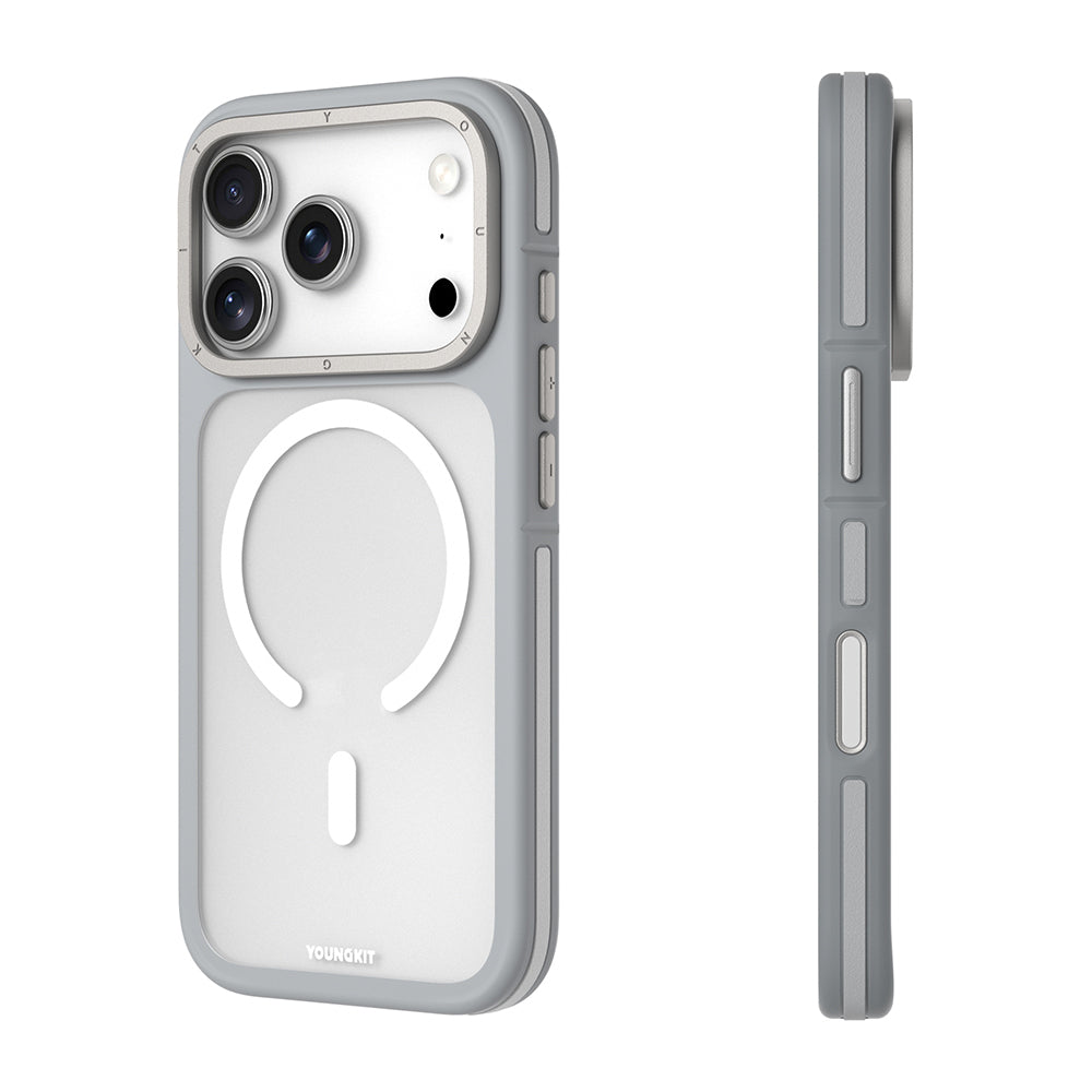 Apple iPhone 18 Pro Kılıf M-safe Şarj Özellikli Youngkit Rock Sand Serisi Kapak