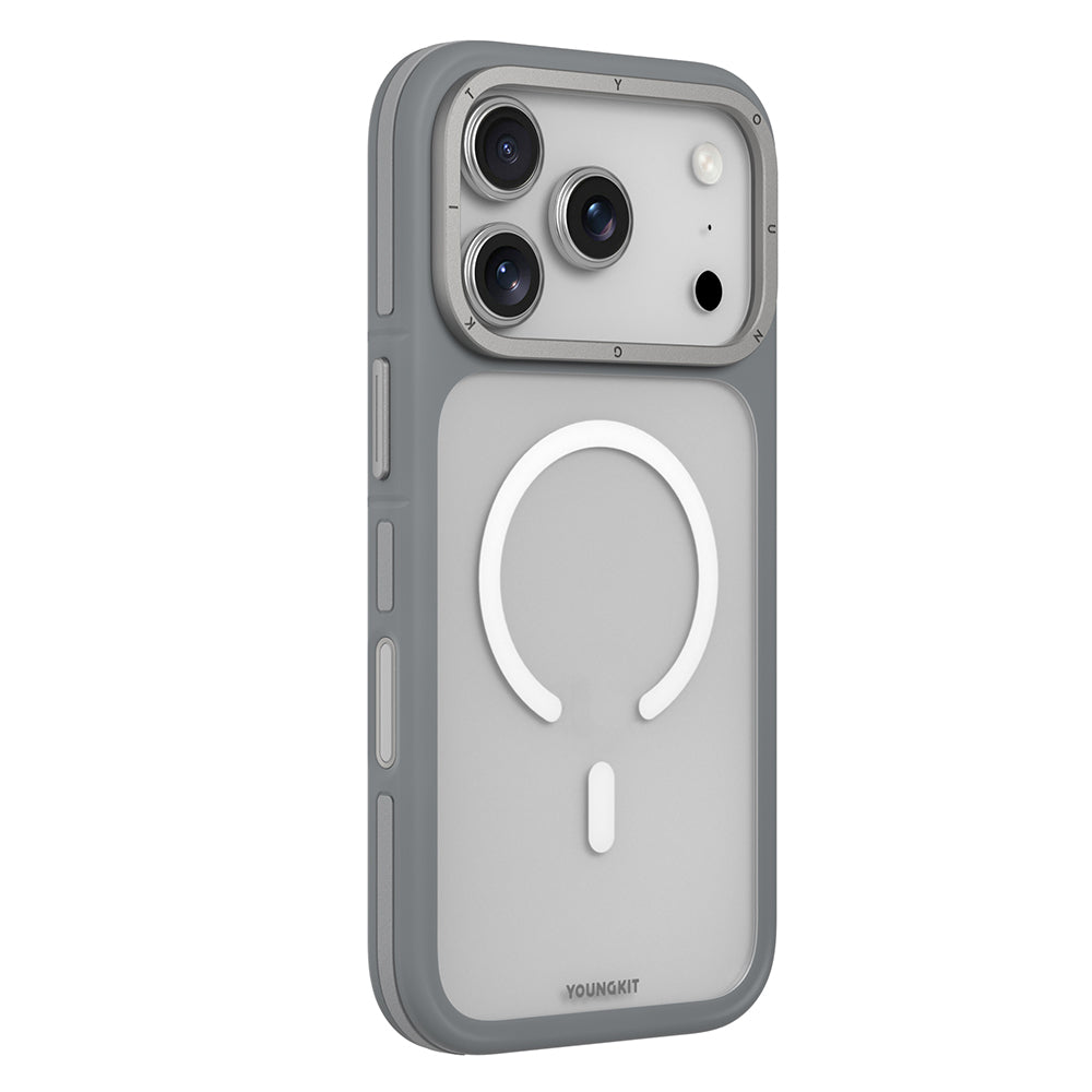 Apple iPhone 18 Pro Kılıf M-safe Şarj Özellikli Youngkit Rock Sand Serisi Kapak