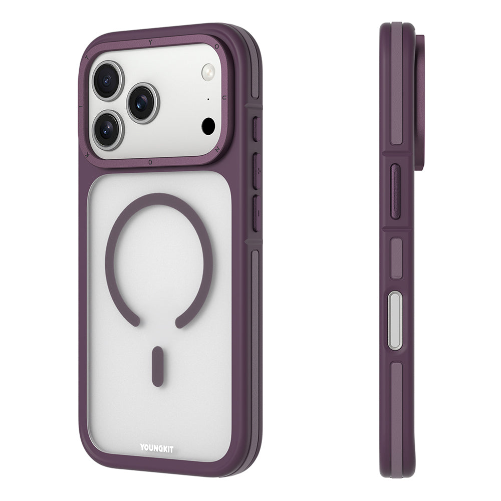 Apple iPhone 18 Pro Kılıf M-safe Şarj Özellikli Youngkit Rock Sand Serisi Kapak