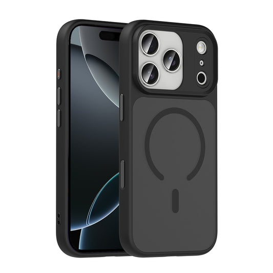Apple iPhone 18 Pro Kılıf Mat Arka Yüzey Wireless Şarj Özellikli Zore Flet M-safe Kapak