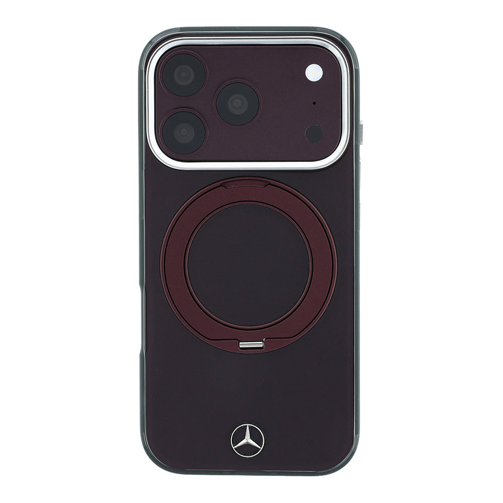 Apple iPhone 18 Pro Kılıf Mercedes Benz Orjinal Lisanslı M-safe Şarj Özellikli 360 Derece Dönebilen Standlı Metal Logolu Sert PC Kapak