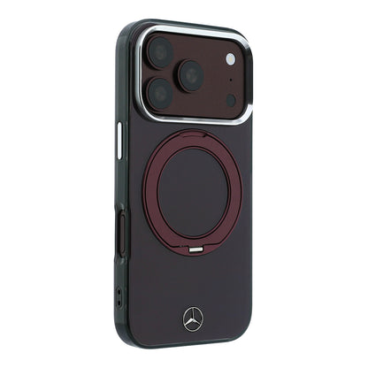 Apple iPhone 18 Pro Kılıf Mercedes Benz Orjinal Lisanslı M-safe Şarj Özellikli 360 Derece Dönebilen Standlı Metal Logolu Sert PC Kapak