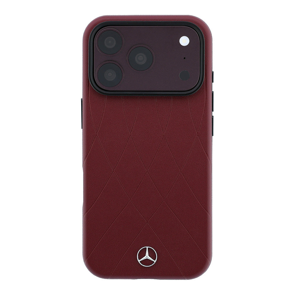 Apple iPhone 18 Pro Kılıf Mercedes Benz Orjinal Lisanslı M-safe Şarj Özellikli 3D Metal Logolu Crossed Lines Kapak