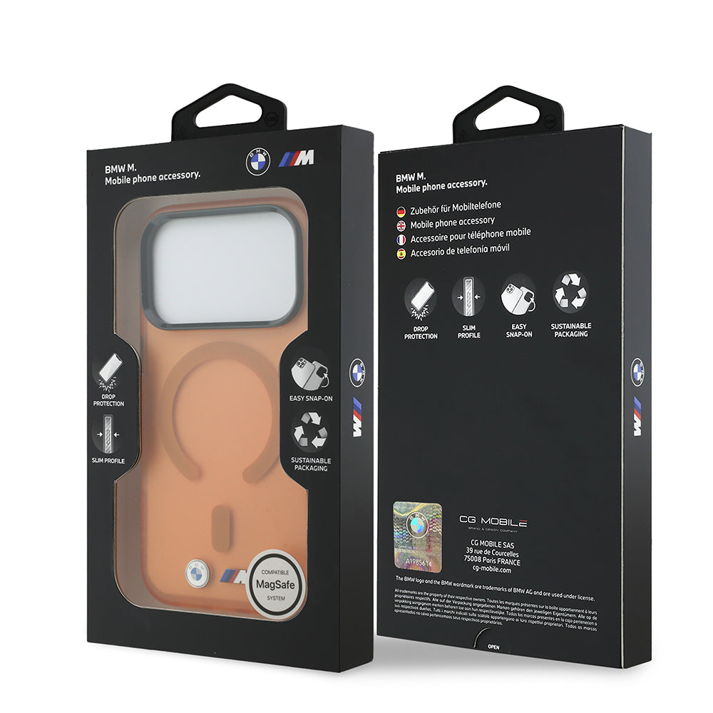 Apple iPhone 18 Pro Max Kılıf BMW Orjinal Lisanslı M-safe Şarj Özellikli Metal Buton Tasarımlı Buzlu IML Baskılı Kapak