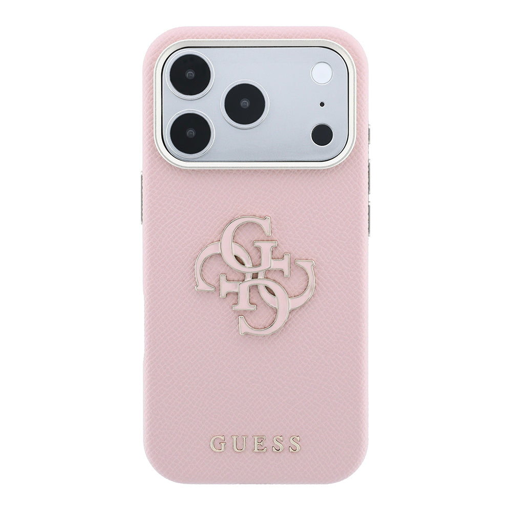 Apple iPhone 18 Pro Max Kılıf Guess Orjinal Lisanslı PU Yazı ve 4G Büyük Metal Logolu Kapak