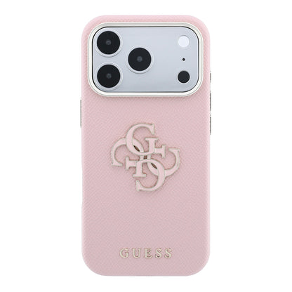 Apple iPhone 18 Pro Max Kılıf Guess Orjinal Lisanslı PU Yazı ve 4G Büyük Metal Logolu Kapak