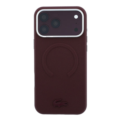 Apple iPhone 18 Pro Max Kılıf Lacoste Orjinal Lisanslı M-safe Şarj Özellikli Halka Tasarımlı Petit Pike Metal Logolu Kapak