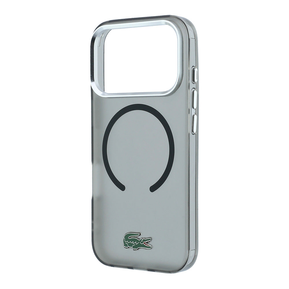 Apple iPhone 18 Pro Max Kılıf Lacoste Orjinal Lisanslı M-safe Şarj Özellikli Lake Timsah Logolu IML Frosted Kapak