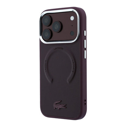 Apple iPhone 18 Pro Max Kılıf Lacoste Orjinal Lisanslı M-safe Şarj Özellikli Lenglen Icon Metal Logolu Kapak