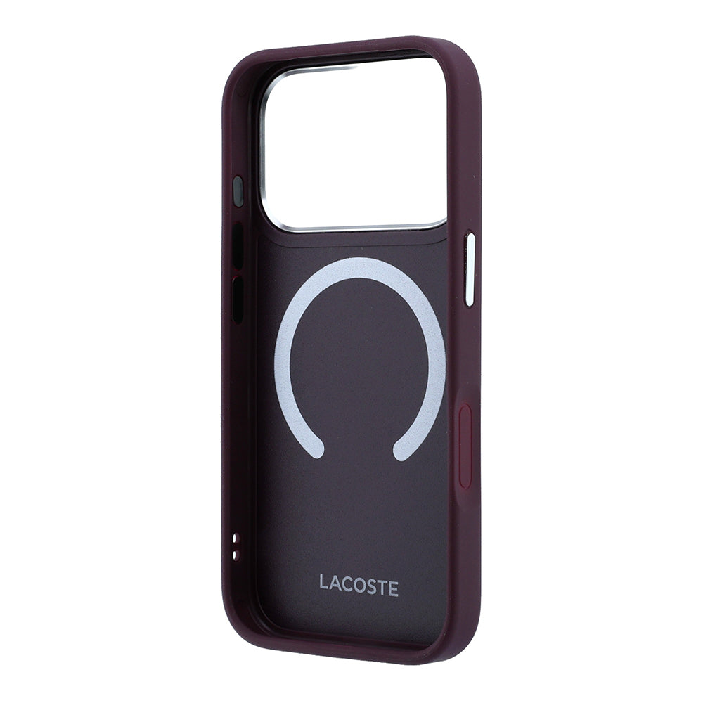 Apple iPhone 18 Pro Max Kılıf Lacoste Orjinal Lisanslı M-safe Şarj Özellikli Lenglen Icon Metal Logolu Kapak