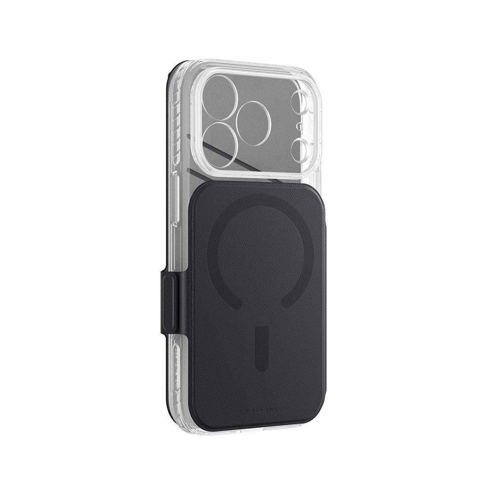 Apple iPhone 18 Pro Max Kılıf M-safe Özellikli Amazingthing Titan Lens Flip Serisi Kartlıklı Kapak
