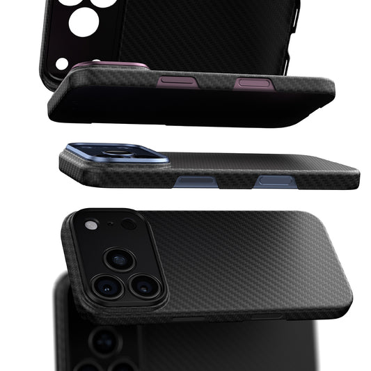 Apple iPhone 18 Pro Max Kılıf M-safe Şarj Özellikli 1500D Aramid Fiber Lens Korumalı Amazingthing Titan Max Serisi Karbon Kapak