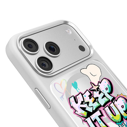 Apple iPhone 18 Pro Max Kılıf M-safe Şarj Özellikli 3D Baskılı Tasarım Mutural Graffiti Serisi Kapak