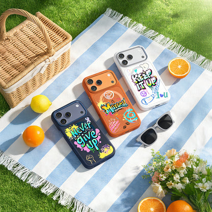Apple iPhone 18 Pro Max Kılıf M-safe Şarj Özellikli 3D Baskılı Tasarım Mutural Graffiti Serisi Kapak