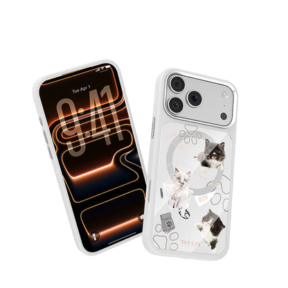 Apple iPhone 18 Pro Max Kılıf M-safe Şarj Özellikli 3D Baskılı Tasarım Mutural The Cat Serisi Kapak