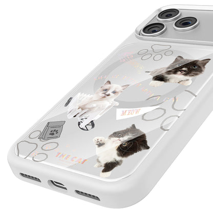 Apple iPhone 18 Pro Max Kılıf M-safe Şarj Özellikli 3D Baskılı Tasarım Mutural The Cat Serisi Kapak