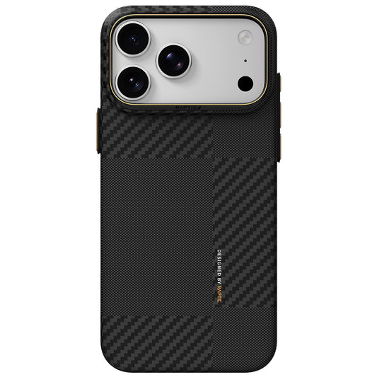 Apple iPhone 18 Pro Max Kılıf M-safe Şarj Özellikli 600D Metal Kamera Çerçeveli Raptic Aramid Fiber Karbon Geotik Serisi Kapak