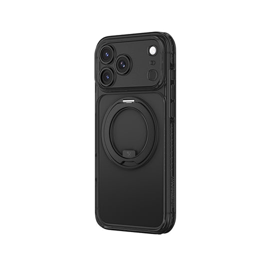 Apple iPhone 18 Pro Max Kılıf M-Safe Şarj Özellikli Airbag Tasarımlı Standlı Lens Korumalı AmazingThing Titan Pro MagSpin Kapak