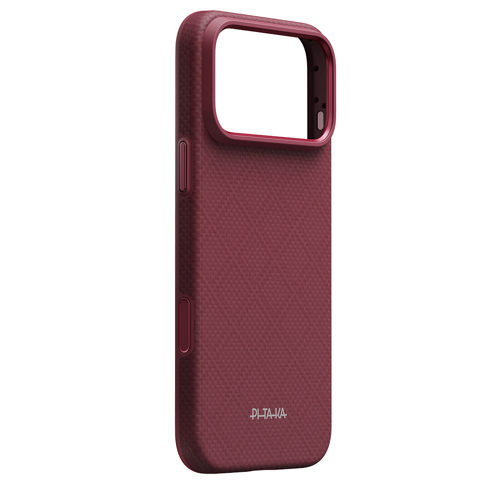 Apple iPhone 18 Pro Max Kılıf M-safe Şarj Özellikli Aramid Karbon Fiber Pitaka Argyle Serisi Summa Kapak