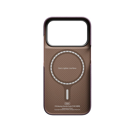 Apple iPhone 18 Pro Max Kılıf M-safe Şarj Özellikli Aramid Karbon Fiber Pitaka Weaving Serisi Kapak