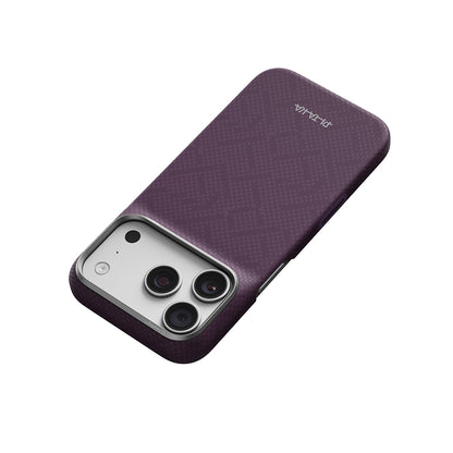 Apple iPhone 18 Pro Max Kılıf M-safe Şarj Özellikli Aramid Karbon Fiber Pitaka Weaving Serisi Kapak