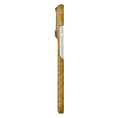 Apple iPhone 18 Pro Max Kılıf M-safe Şarj Özellikli Aramid Karbon Fiber Pitaka Wind Over Wheat Serisi Kapak