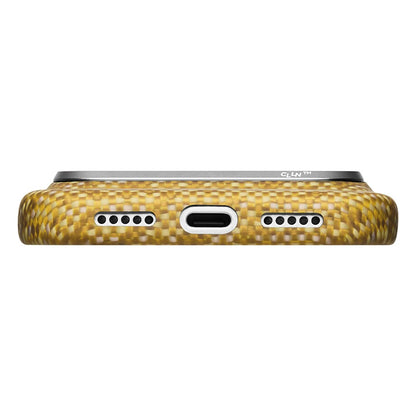 Apple iPhone 18 Pro Max Kılıf M-safe Şarj Özellikli Aramid Karbon Fiber Pitaka Wind Over Wheat Serisi Kapak