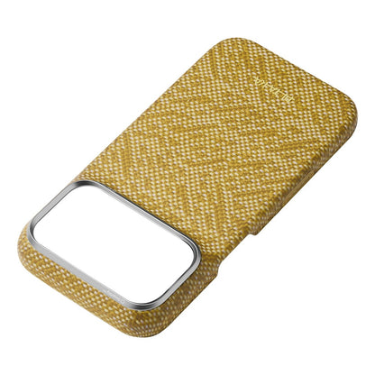 Apple iPhone 18 Pro Max Kılıf M-safe Şarj Özellikli Aramid Karbon Fiber Pitaka Wind Over Wheat Serisi Kapak