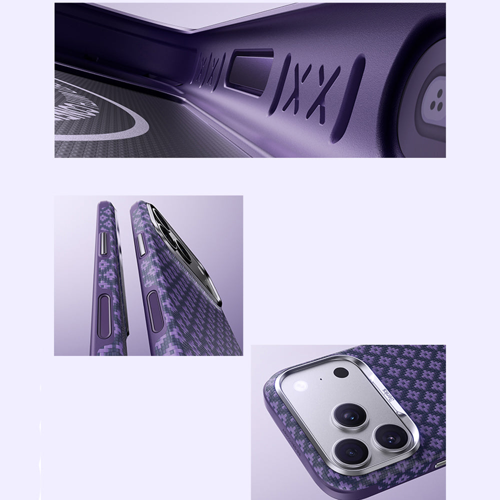 Apple iPhone 18 Pro Max Kılıf M-Safe Şarj Özellikli Benks ArmorPro ArmorEdge X9 Serisi Kevlar Karbon Kapak
