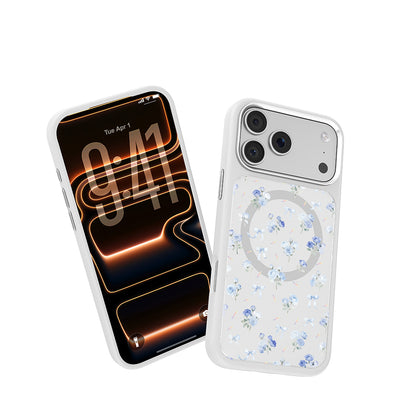 Apple iPhone 18 Pro Max Kılıf M-safe Şarj Özellikli Çiçek Tasarımlı Mutural Flower Serisi Kapak