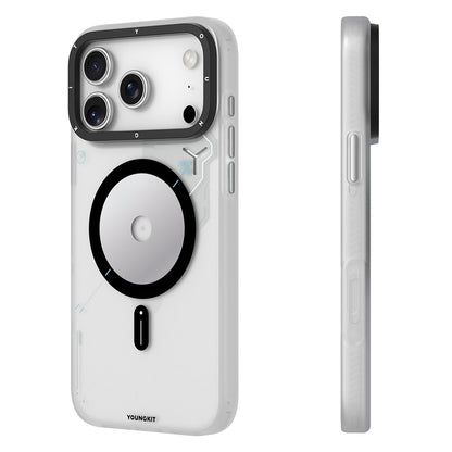 Apple iPhone 18 Pro Max Kılıf M-safe Şarj Özellikli Disk Desenli Youngkit Disc Battle Kapak