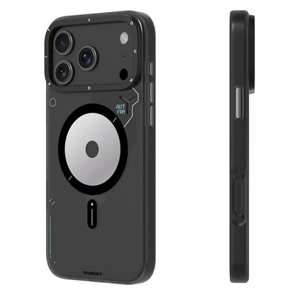 Apple iPhone 18 Pro Max Kılıf M-safe Şarj Özellikli Disk Desenli Youngkit Disc Battle Kapak